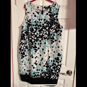 RONNI NICOLE DRESS SIZE 18W BLACK/WHITE/MINT GREEN SLEEVELESS